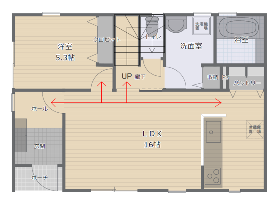 LDKのシンプルな生活動線