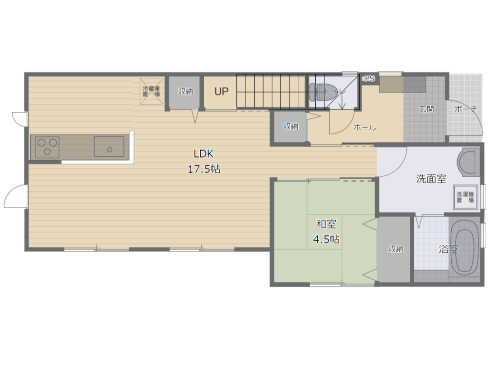 間取り実例の物件概要1階フロアープラン