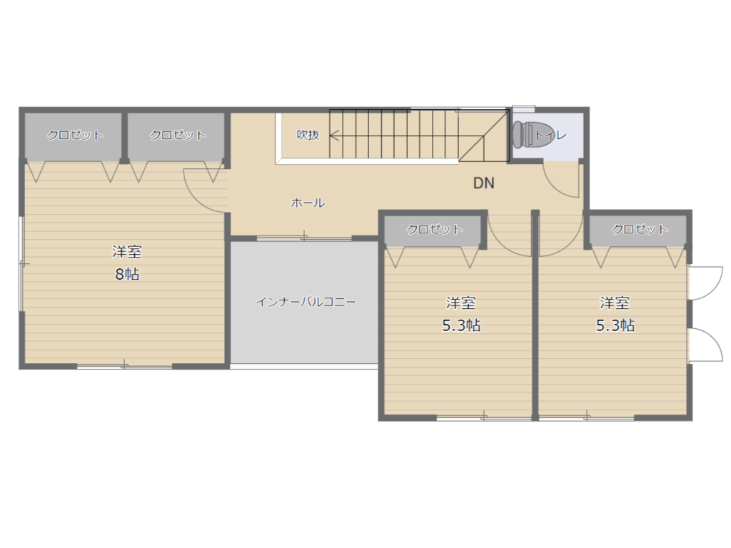 間取り実例の物件概要2階フロアープラン