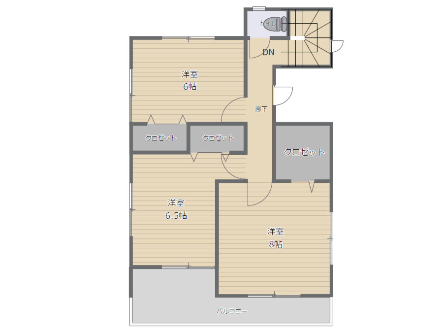 間取り実例の特徴2階フロアープラン