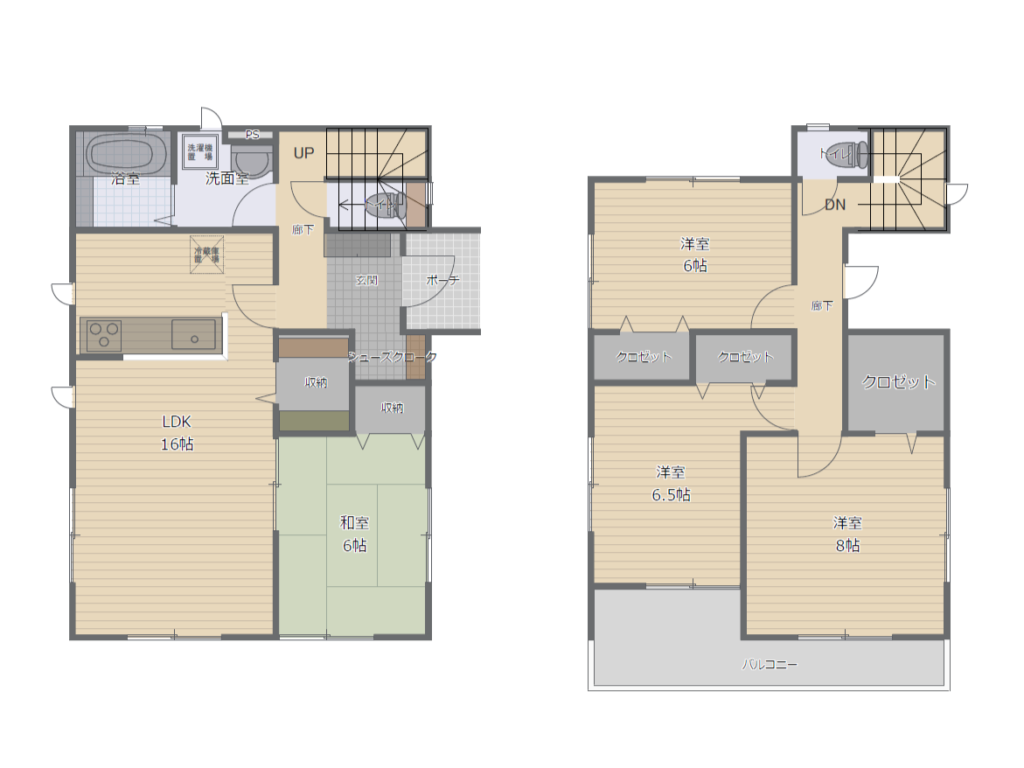 建売住宅の間取り実例vol.8】シンプルな4LDKに捻りをきかせた