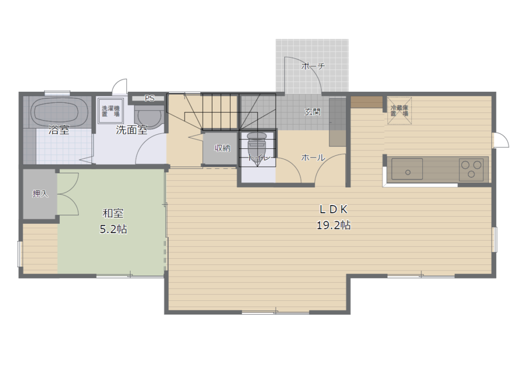 間取り実例の物件概要1階フロアープラン