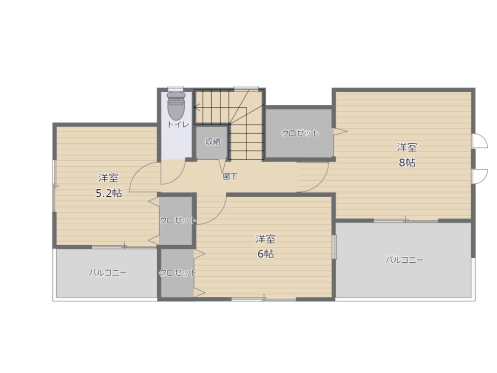 間取り実例の物件概要２階フロアープラン