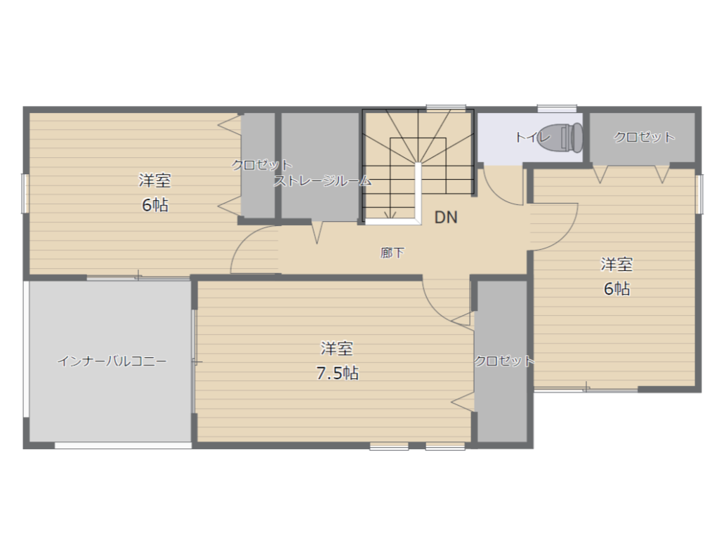 間取り実例の特徴2階フロアープラン