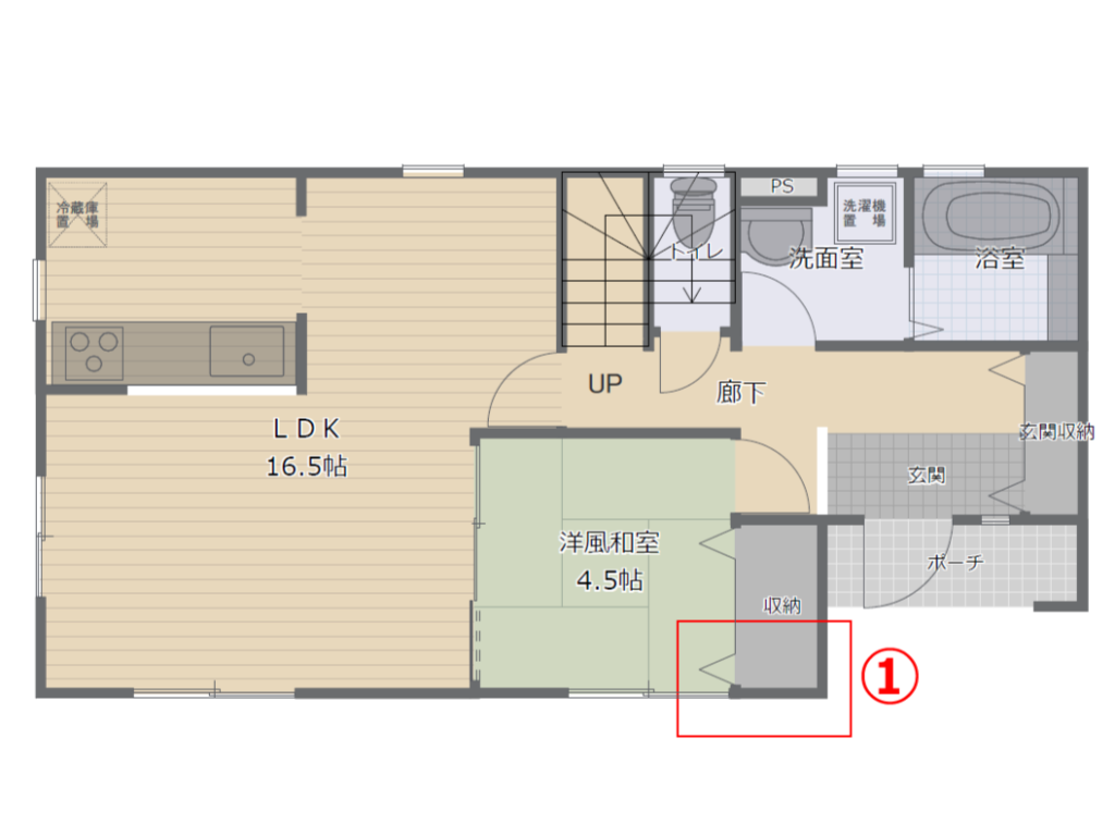 間取り実例で少し工夫があったらよいと感じたポイント1階フロアープラン