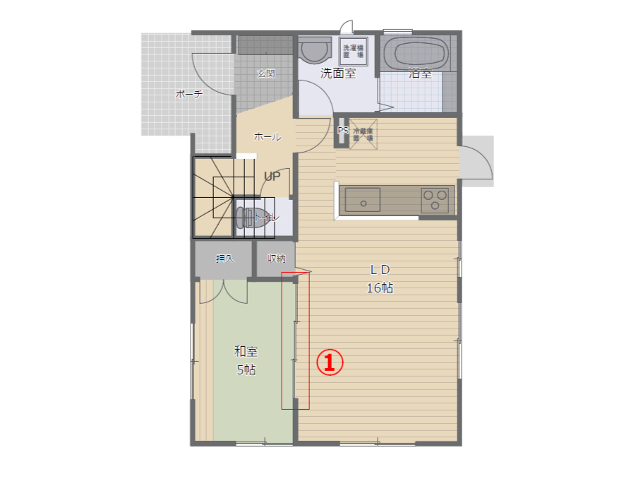 間取り実例で気になったポイント1階フロアープラン