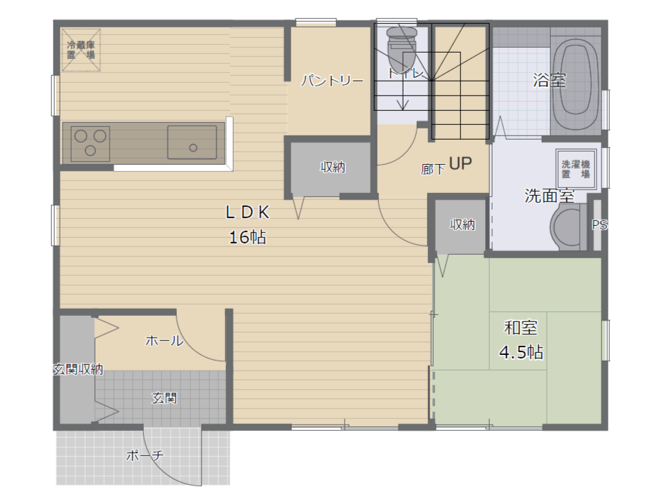 間取り実例の特徴1階フロアープラン