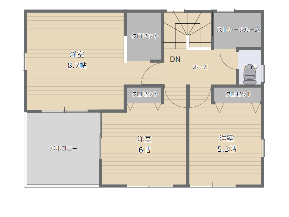 間取り実例の特徴2階フロアープラン