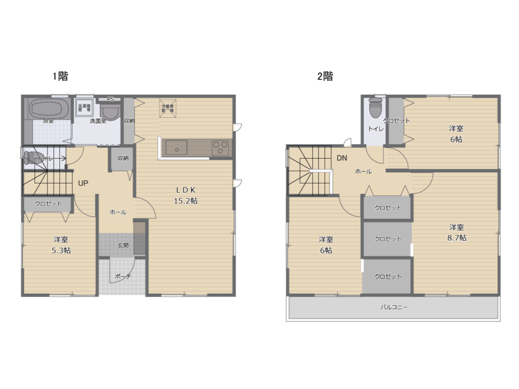 【建売住宅の間取り実例vol.26】部屋と収納の広さにバランスのとれたプラン