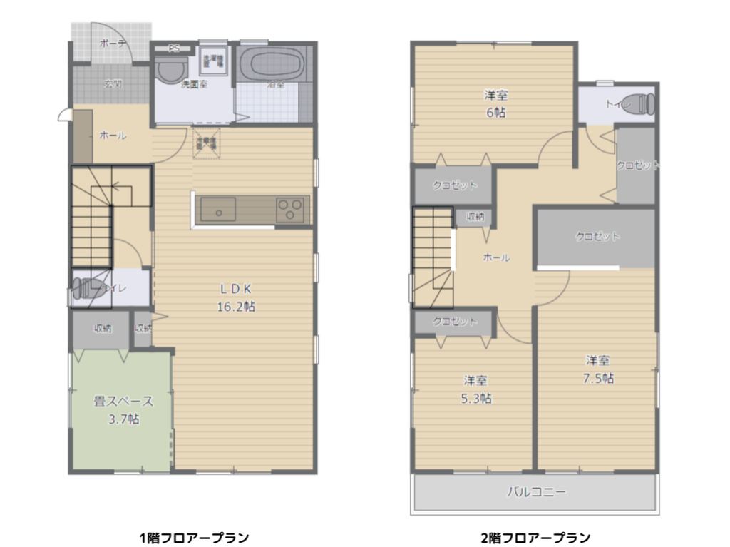 間取り実例の特徴北玄関